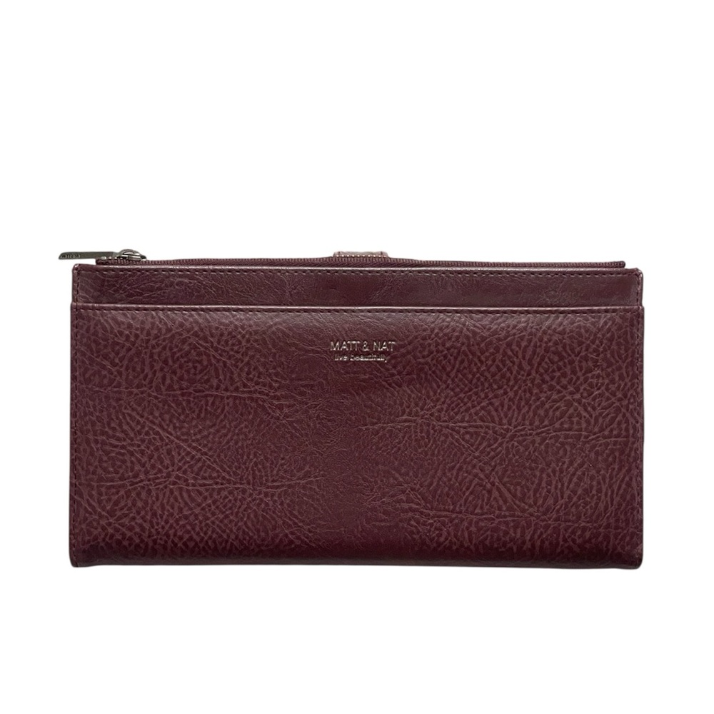 Matt & Nat Deep Burgundy Oversized Vegan Wallet Clutch